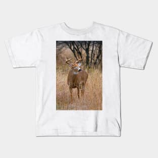 Blood Antlers - White tailed deer Buck Kids T-Shirt